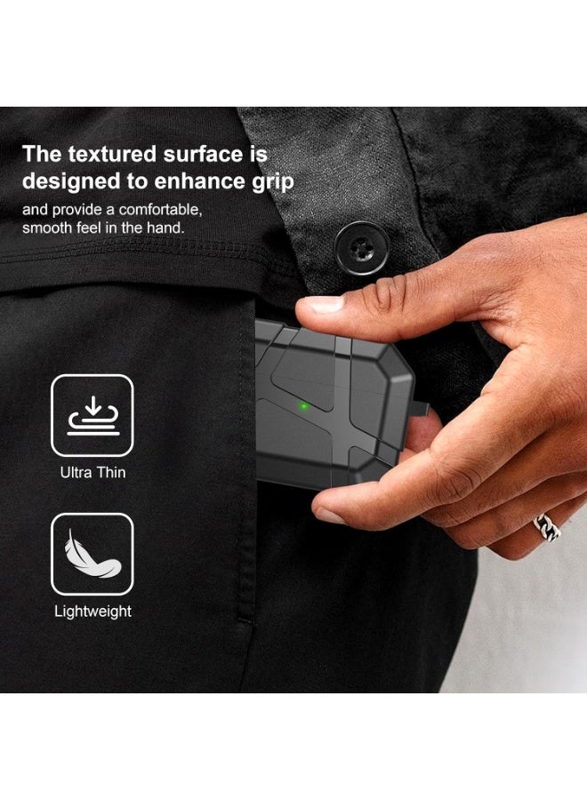 for AirPods Pro 3 Case, Shockproof Silicone Protective Case, Compatible with AirPods Pro 3rd Generation, with Hard Shell Design & Scratch Protection, Front LED Visible with Carabiner, black - Image 3